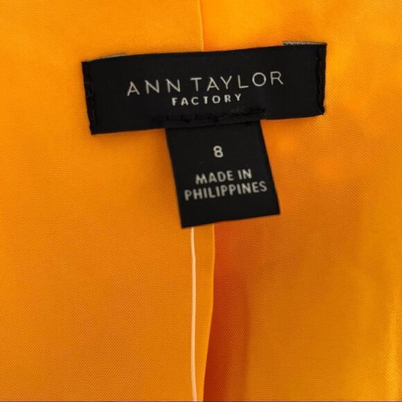 Ann Taylor Factory goldenrod yellow lace crochet open blazer jacket 8 NWT - Picture 6 of 8